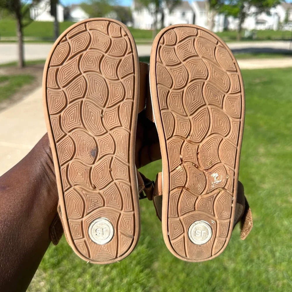 Stride Rite 360 Toddler Girl Delilah Bow Memory Foam Sandals Size 12 Tan